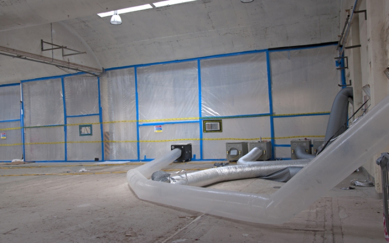 Asbestos removal in a factory